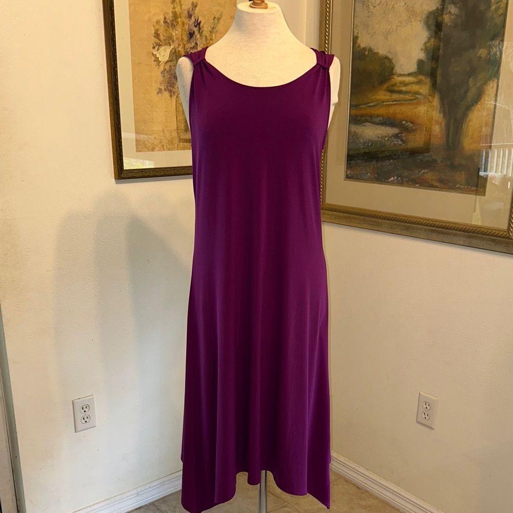 Chico’s Asymmetrical Purple Sleeveless Dress Size 1 = Medium